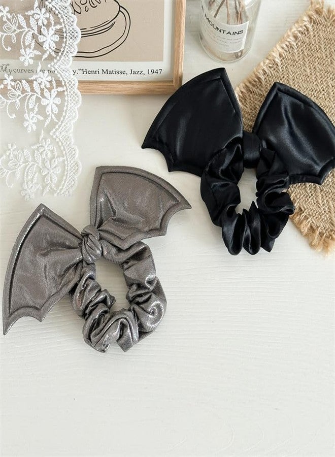 AIUPUOC Halloween Bat Hair Scrunchies for Women Goth Hair Accessories Black Bats Headbands Elastic Hair Ties Black Bat Scrunchies Gothic Hairband Cute Halloween Rubber Band Party Supplies - Image 5
